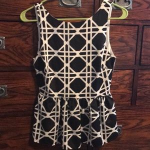 B/W peplum top